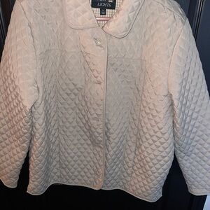 L.L. Bean Pale Pink Quilted Button-Front Puffer Jacket